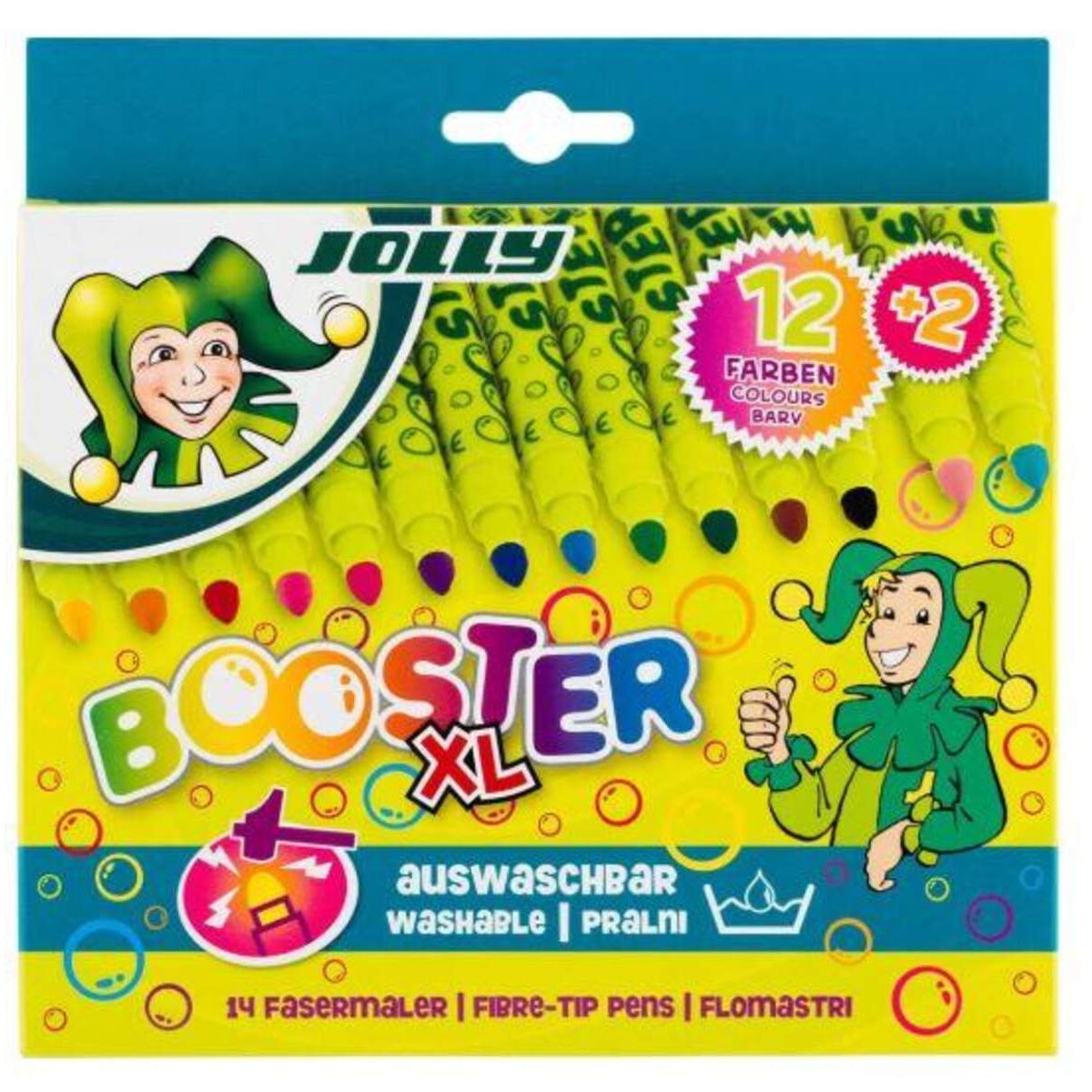 Jolly Booster XL, 14 Fasermaler mit extra dicker Spitze (auswaschbar)