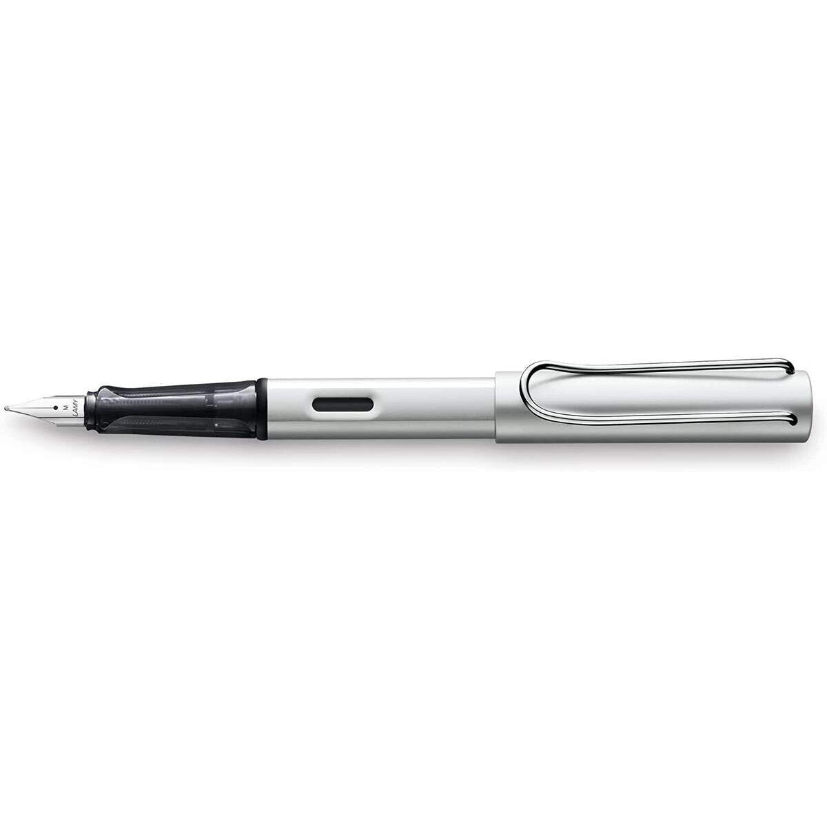 LAMY AL-star Füllhalter 025 – Füller aus Aluminium in der Farbe Hell-Silber, Federstärke M