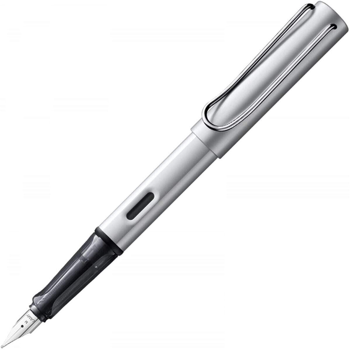 LAMY AL-star Füllhalter 025 – Füller aus Aluminium in der Farbe Hell-Silber, Federstärke M