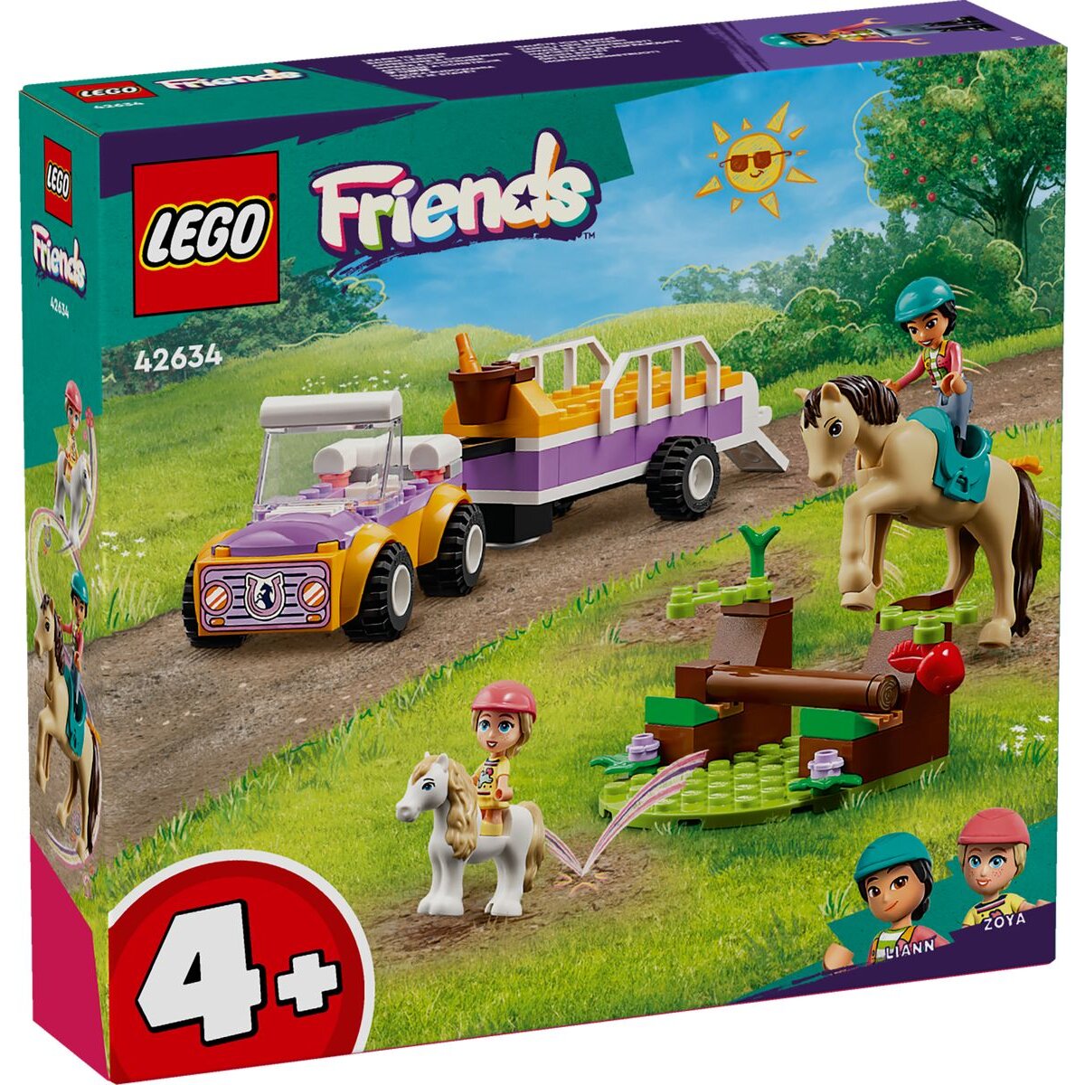 LEGO® Friends 42634 Pferde- und Pony-Anhänger, Perde-Spielzeug mit Figuren