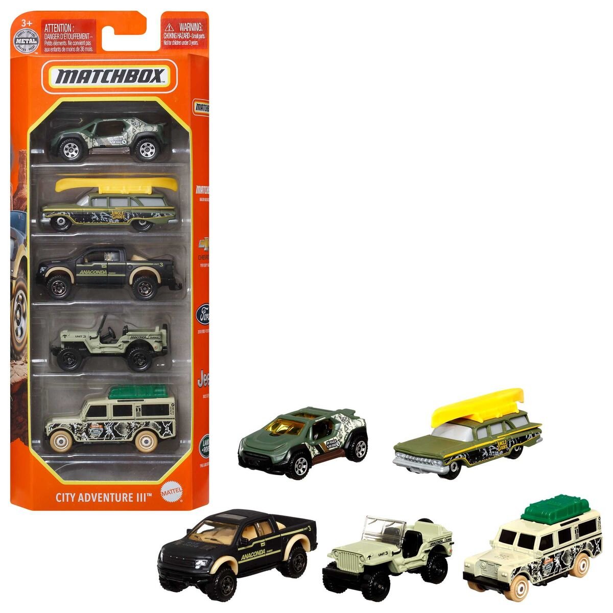 Mattel Matchbox Spielzeugautos Geschenkset 5-teilig, 1 Packung, sortiert