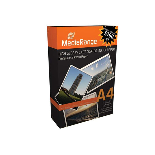 MediaRange hochglanz Fotopapier DIN A4, High Glossy, 220g, 100 Blatt