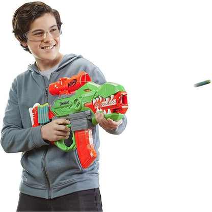 Nerf DinoSquad Rex-Rampage motorisierter Blaster, 10-Dart Clip-Magazin