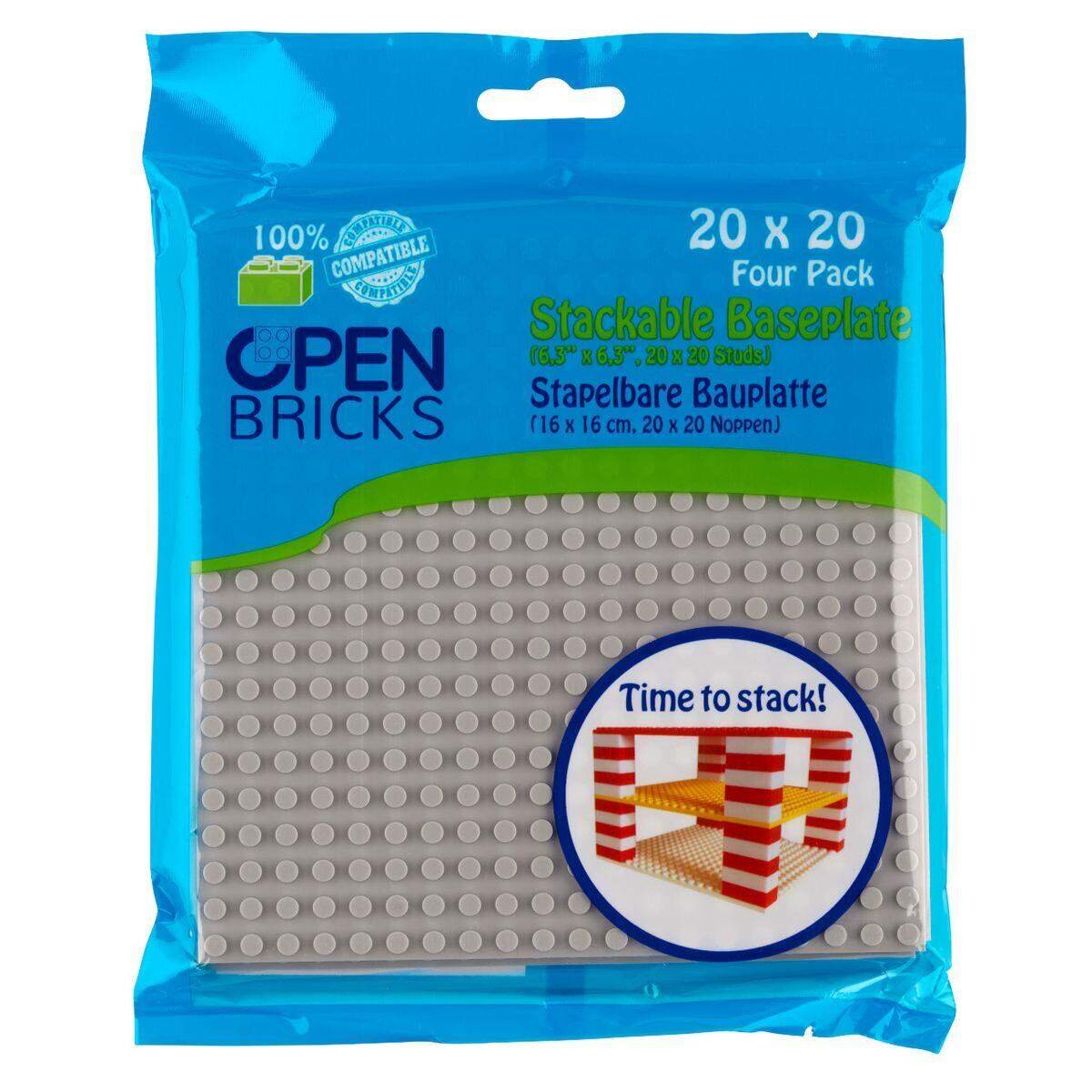 Open Bricks Baseplate 20x20 light grey 4