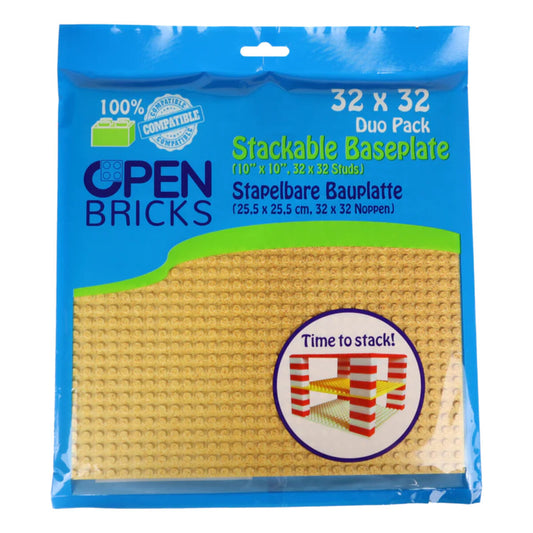 Open Bricks Baseplate 32x32 desert sand [Duo Pack]