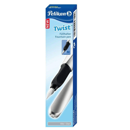 Pelikan Twist® Füller Feder M, Silver, universell für Rechts- und Linkshänder