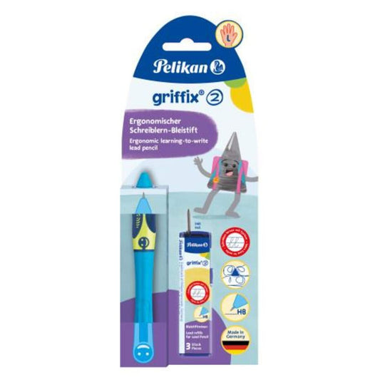Pelikan griffix® Bleistift für Linkshänder, Neon Fresh Blue