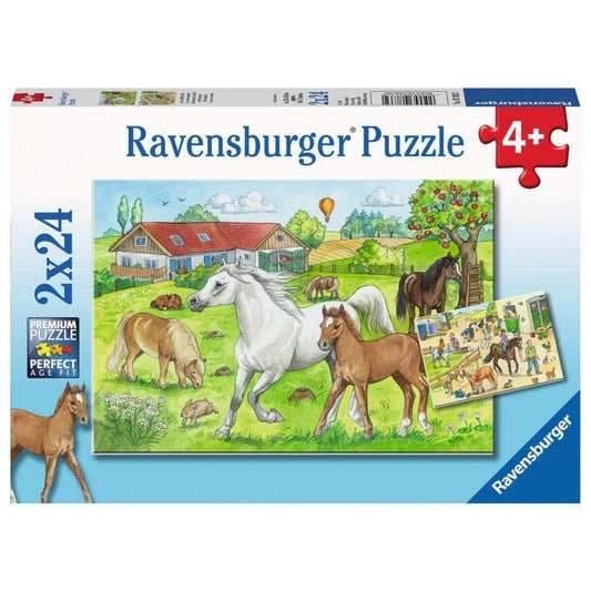 Ravensburger Kinderpuzzle Auf dem Pferdehof, 2x24 Teile