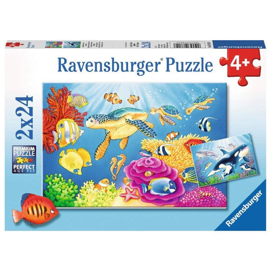 Ravensburger Puzzle Kunterbunte Unterwasserwelt, 2x24 Teile