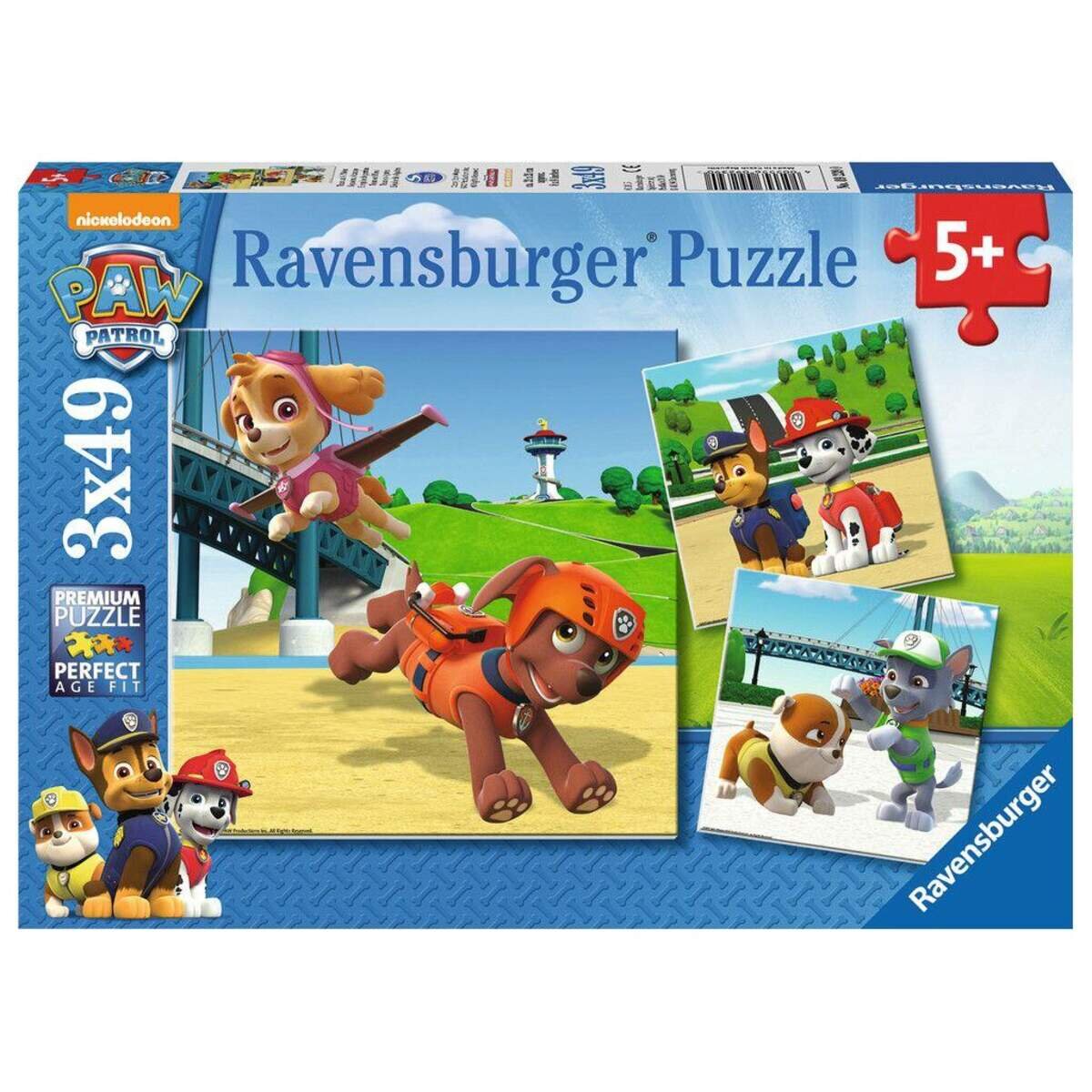 Ravensburger Puzzle Paw Patrol Team auf vier Pfoten, 3x49 Teile