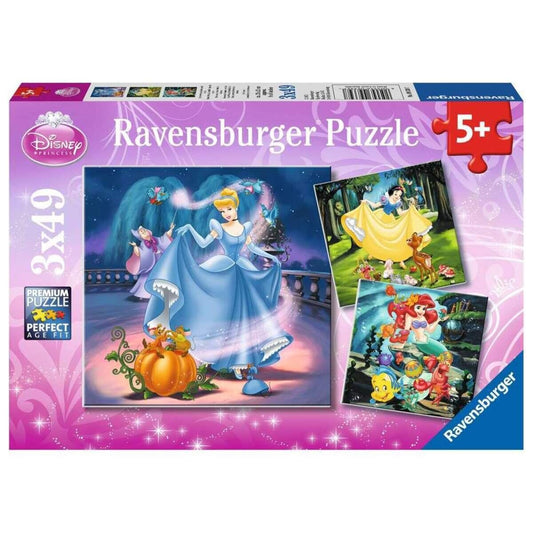 Ravensburger Puzzle Schneewittchen, Aschenputtel, Arielle, 3 x 49 Teile