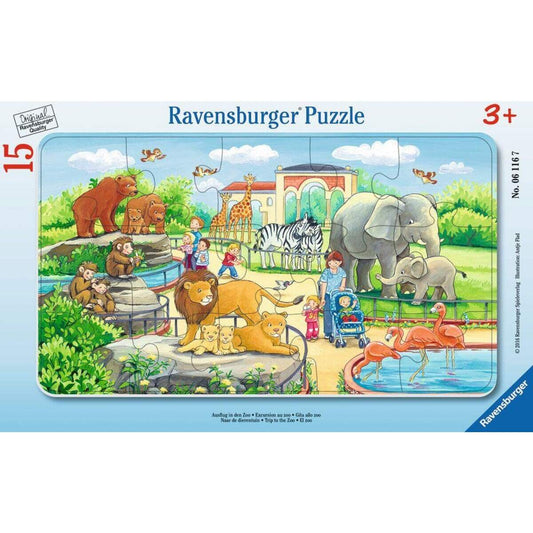 Ravensburger Rahmenpuzzle Ausflug in den Zoo, 15 Teile