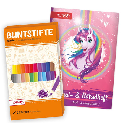 Roth Ausmal-Set+Buntstifte, Einhornportrait
