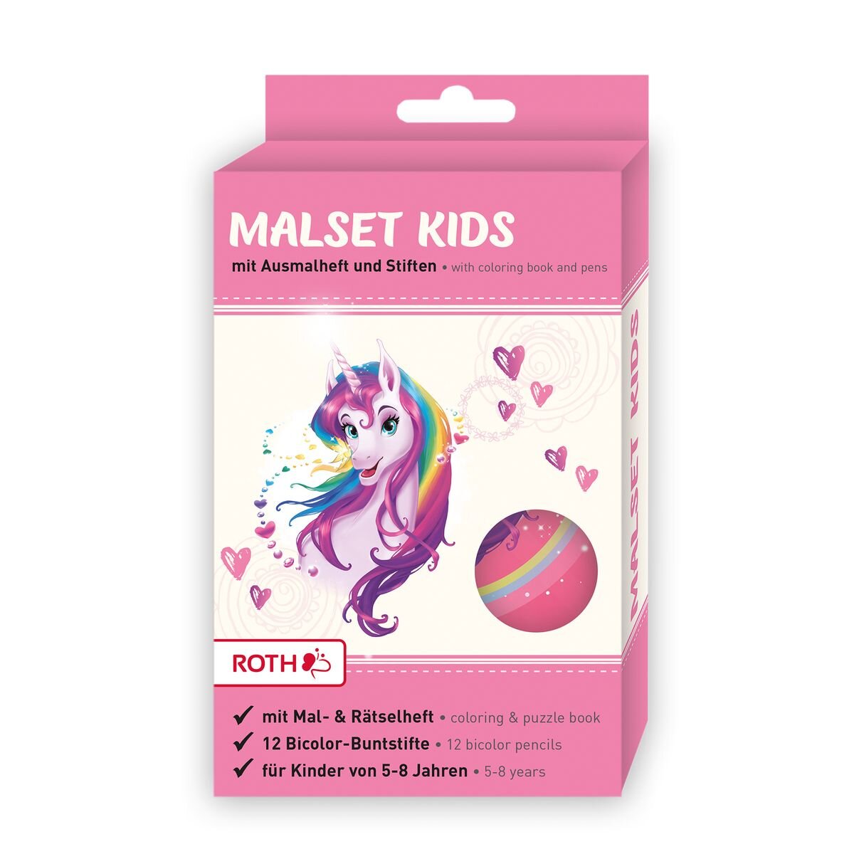 Roth Ausmal-Set+Buntstifte, Einhornportrait