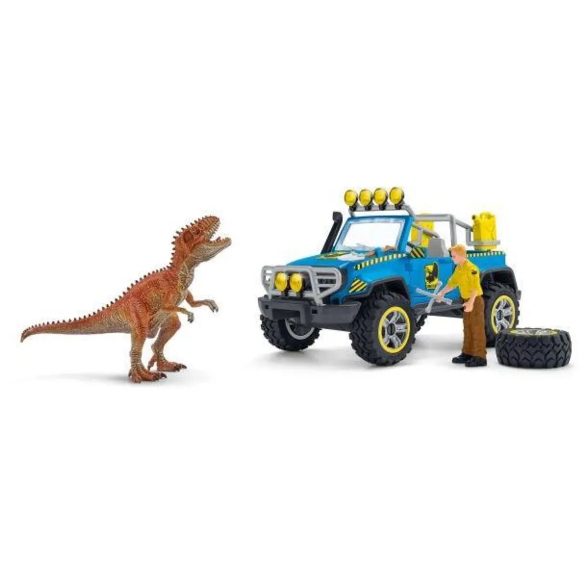 Schleich® 41464 Dinosaurs Spielset - Geländewagen mit Dino-Außenposten