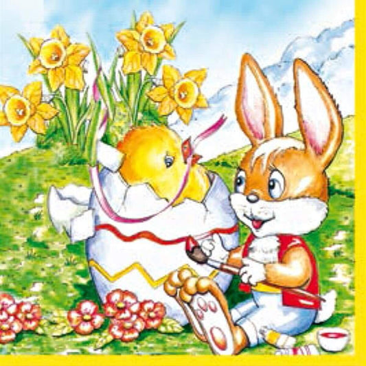 Sigro Oster-Daisy-Servietten "Hase mit Ei" 33x33cm