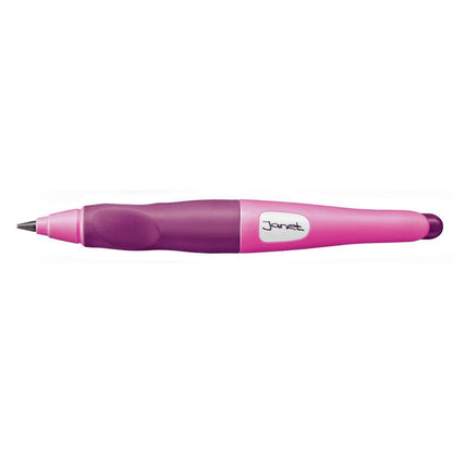 STABILO Ergonomischer Druck-Bleistift EASYergo, pink/lila, mit 1 Mine, B & Spitzer, Linkshänder