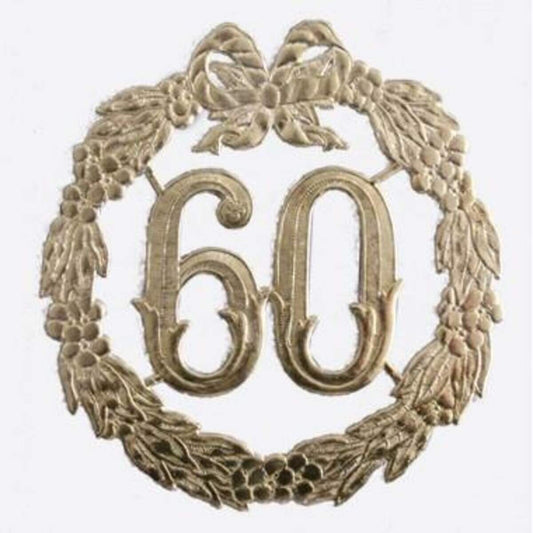 Staufen Jubiläumszahl 60 gold, 24cm