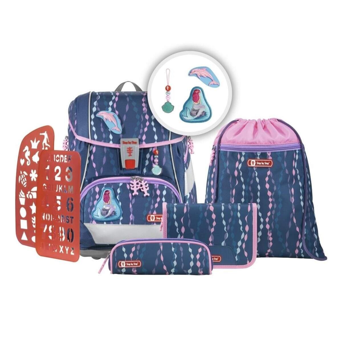 Step by Step 2in1 PLUS Schulranzen-Set Mermaid, 6-teilig