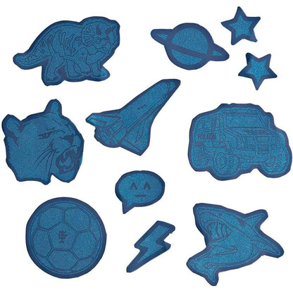 Step by Step Sticker-Set, blau, reflektierend, 11 Sticker