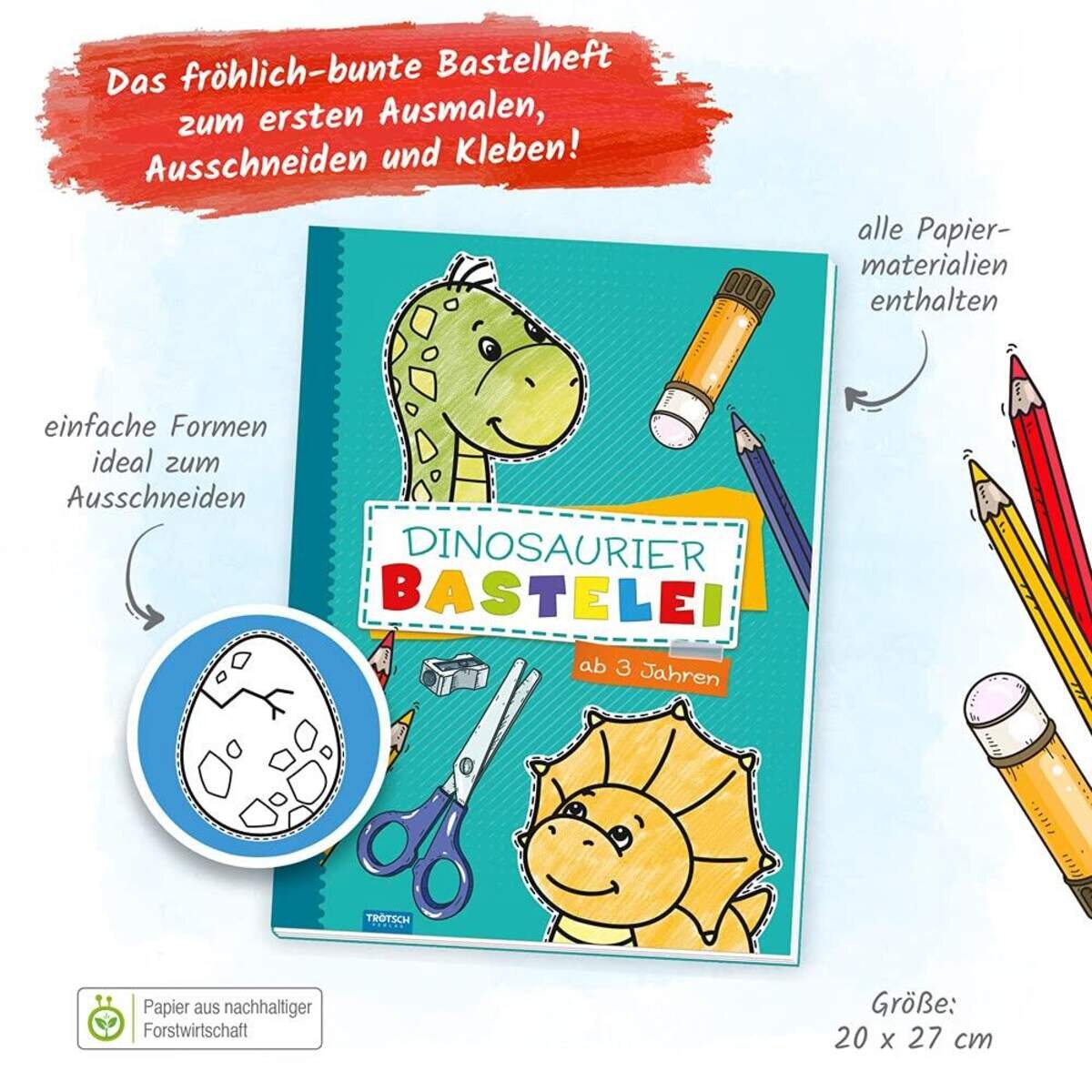 Trötsch Bastelbuch Dinosaurier Bastelei: Bastelheft